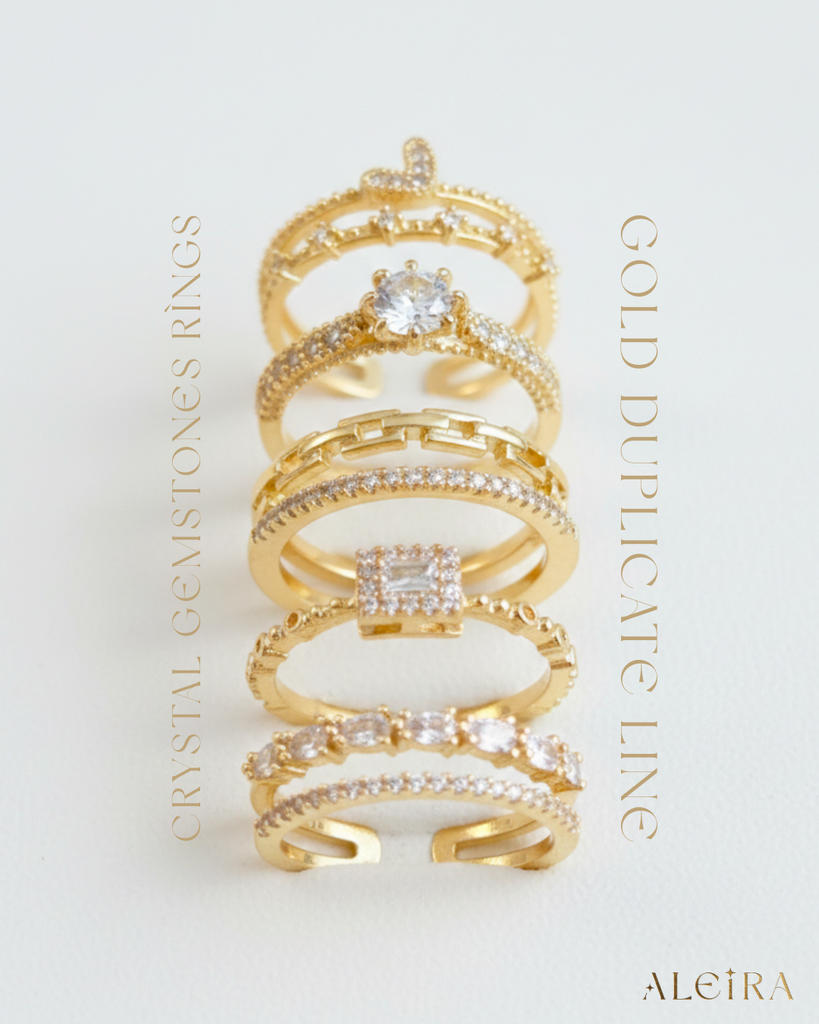 Crystal Rings - Gold Duplicate Line (1)